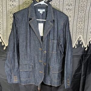 Liz Claiborne NWT 14 Denim Jacket Dressy Ladies Coat